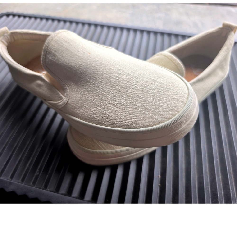 Sperry Crest Vibe Linen Slip On Sneakers Womens 9.5 Oat Cream